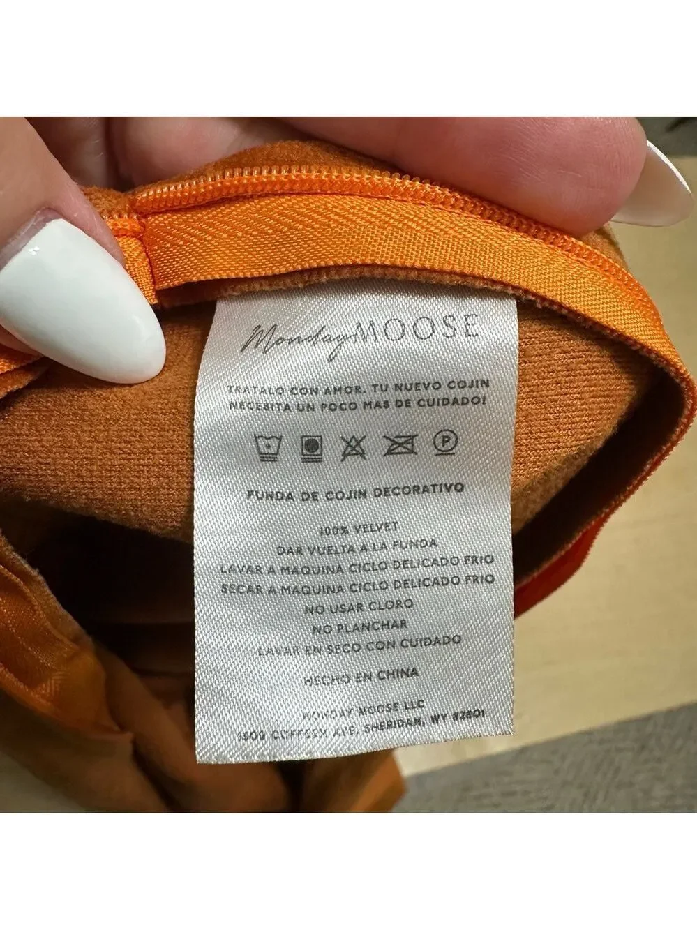 Monday Moose Set Of Two Velvet Pillow Case Burnt Orange Teal 25x25